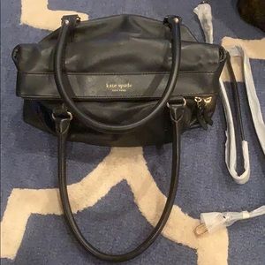 Kate Spade black leather shoulder bag with strap